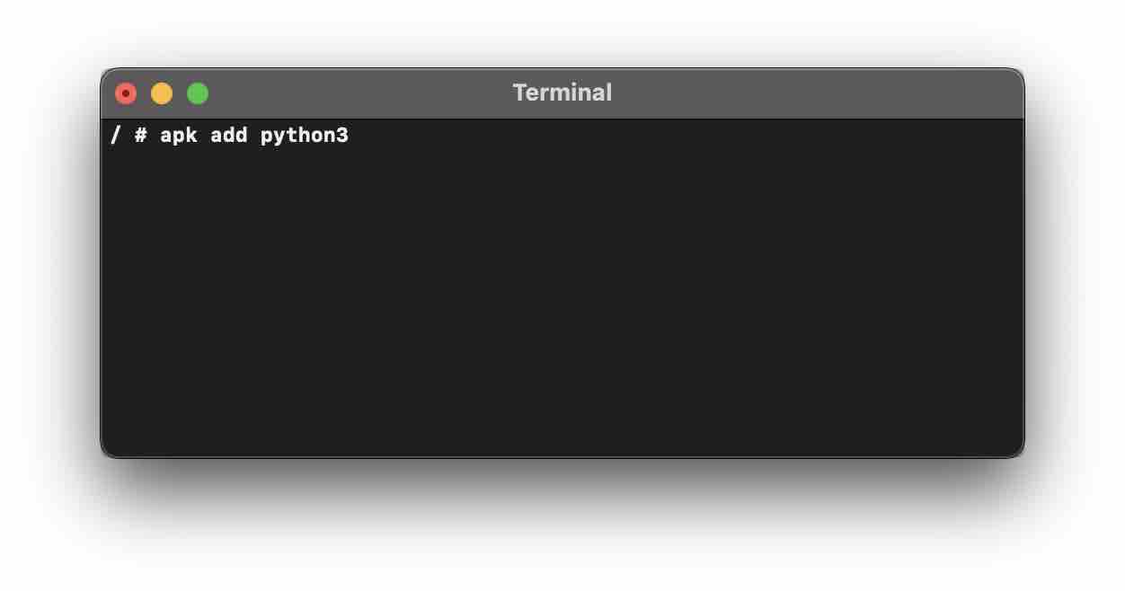 Install Python on Alpine Linux Docker